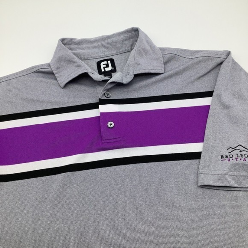 Foot Joy FJ Mens Short Sleeve Golf‎ Polo Shirt Gray Purple Size Medium